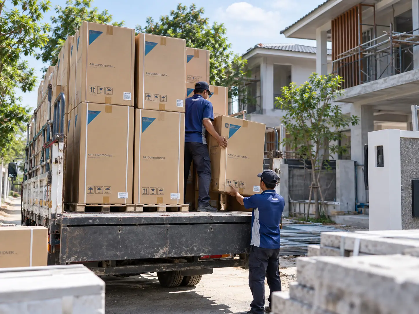 จัดเตรียมเครื่องปรับอากาศและอุปกรณ์
